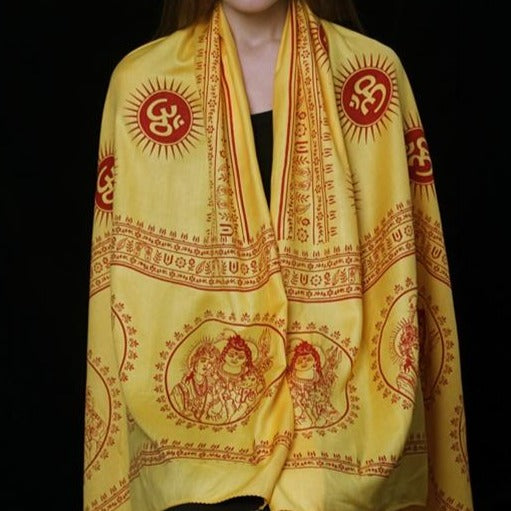Image Title Indian Om Shawl - Yellow